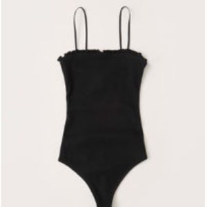 Black Abercrombie Ribbed Tank Bodysuit